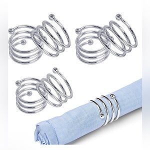 Elegant Silver Napkin Rings Set